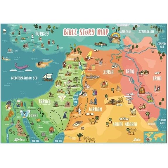 Bible Story Map Poster (Laminated) 18 x 24