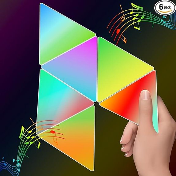 RGB Hex Light Panels with Music Sync 6 Pack