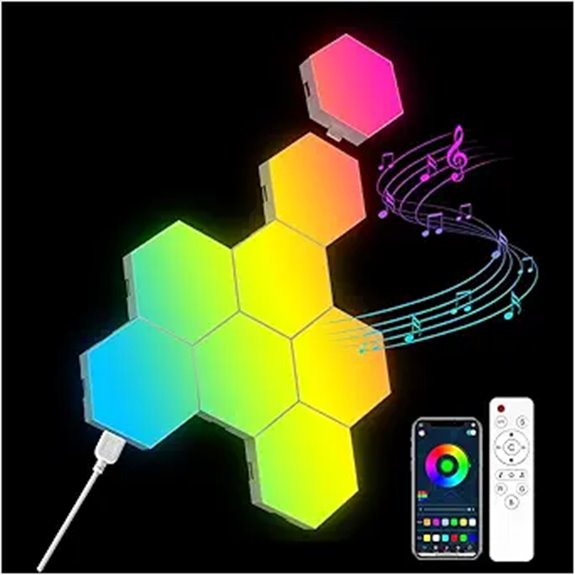 OJQ 8 Pack Hexagon RGB Wall Panel Lights