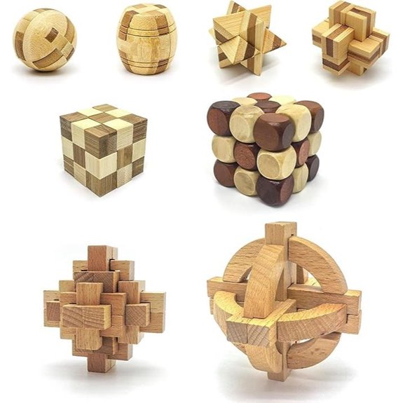 PicassoTiles 8-Style Wooden Sensory Puzzle Set