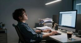 poor ergonomic workspace setup