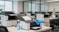 office equipment cleaning routine