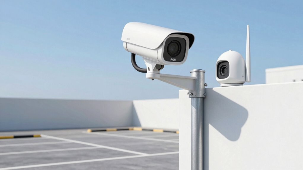 secure camera placement and power