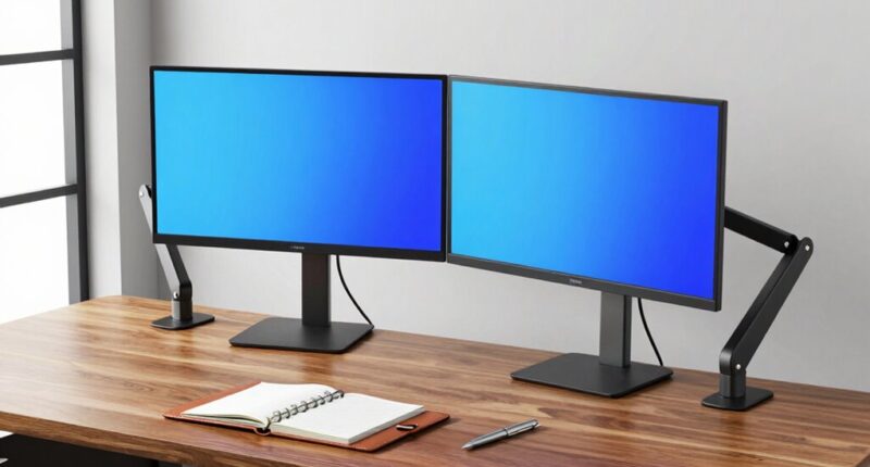 ergonomic dual monitor setups