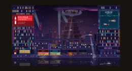Neon Rain 2049: a rain-soaked pixel-art megacity with neon signs and flying cars
